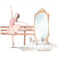 Vinilo Decorativo Infantil Ballet DANZA - SUEÑOS DE CIGUEÑA