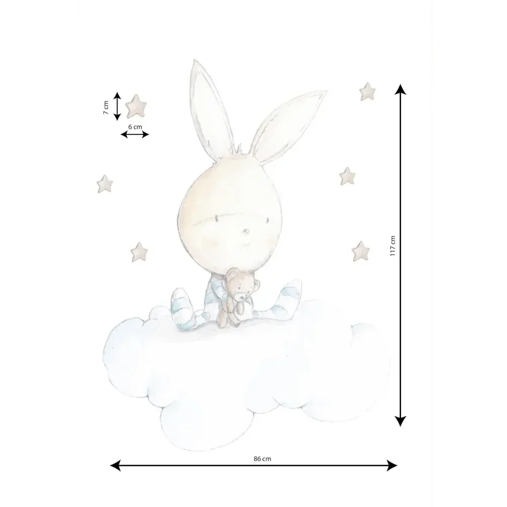 Vinilo Decorativo Infantil BLUE DREAMS - SUEÑOS DE CIGUEÑA