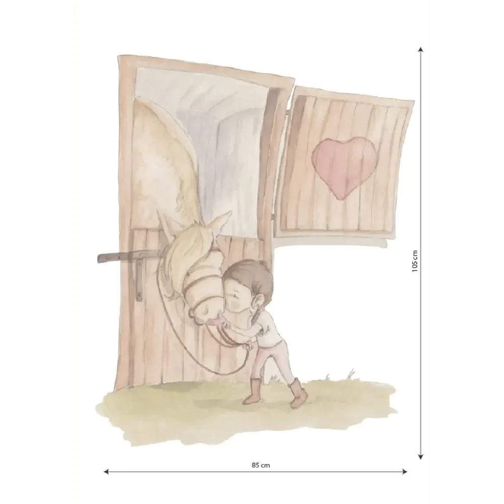 Vinilo Decorativo Infantil Caballos NIÑA AMANTE DE LOS CABALLOS