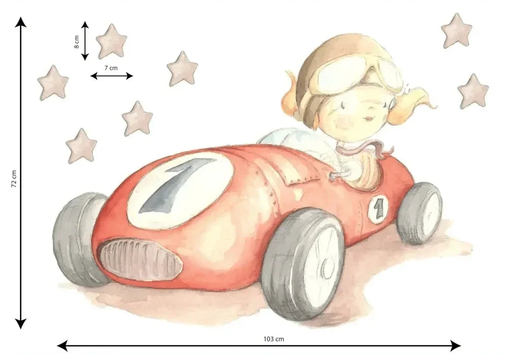 FAST CAR Car Kids' Decorative Vinyl - SUEÑOS DE CIGUEÑA