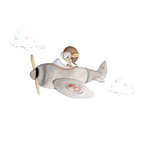 Vinilo Decorativo Infantil CUCO AVIADOR - Decoración Soñadora para el Cuarto del Bebé