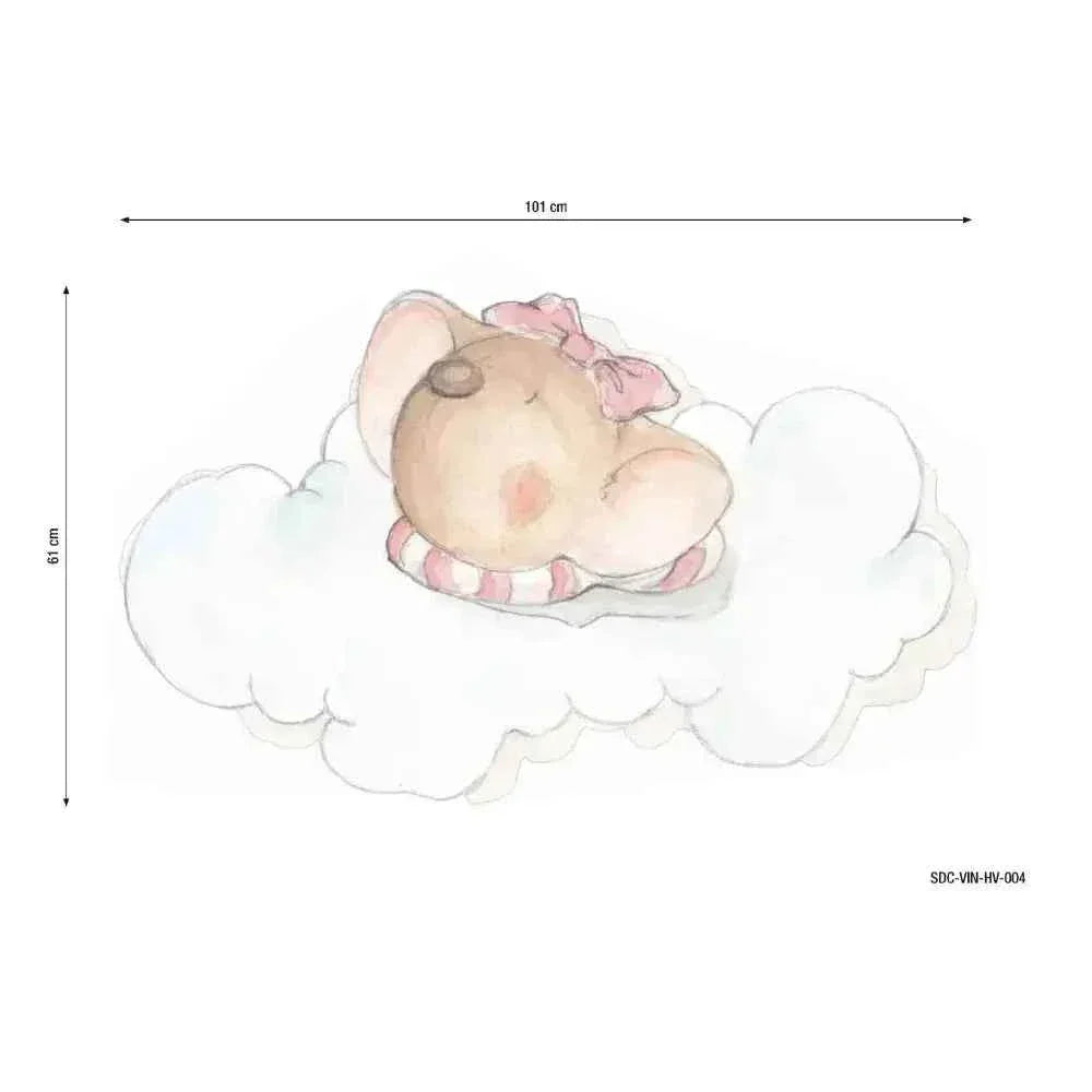 Vinilo Decorativo Infantil Sueños - Dulces Sueños Niña y Sueños de Cigueña