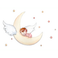 Vinilo Decorativo Infantil DURMIENDO EN LA LUNA - SUEÑOS DE CIGUEÑA