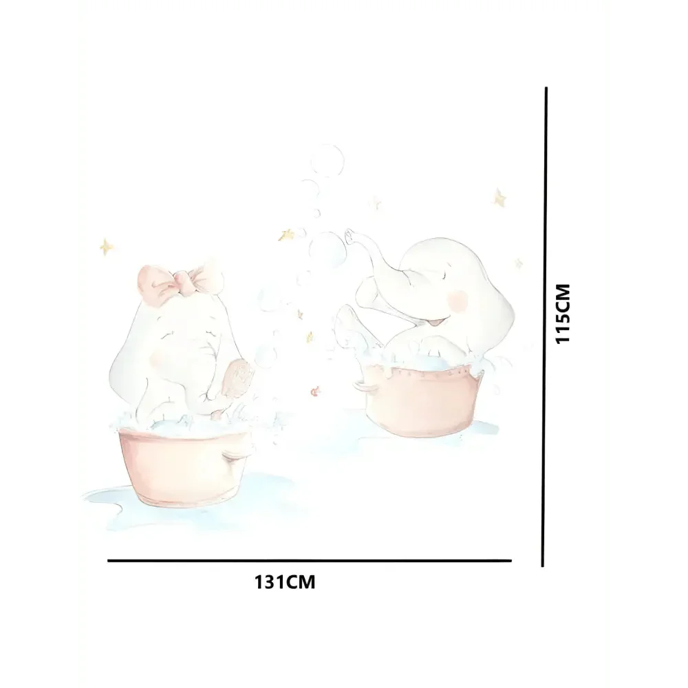 Vinilo Decorativo Infantil ELEFANTITOS AL BAÑO - SUEÑOS DE CIGUEÑA