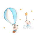 Vinilo Decorativo Infantil Estrellas - Globo a las Estrellas Sueños de Cigueña
