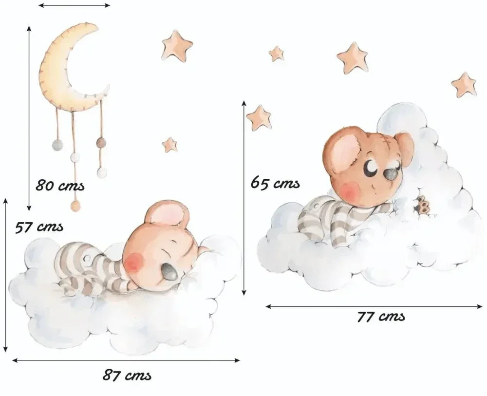 Vinyl decorativo infantil ositos - Sueños entre Nubes