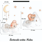Vinilo Decorativo Infantil ositos - Sueños entre Nubes