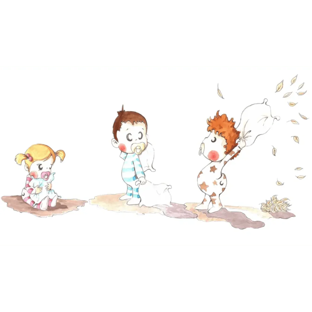 Vinilo Decorativo Infantil GUERRA DE ALMOHADAS