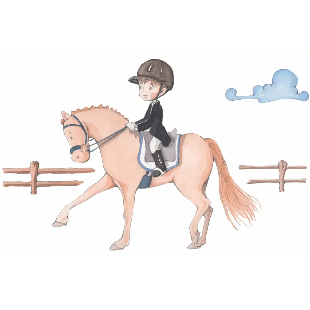 Vinilo Decorativo Infantil Jinete - Perfecto para la Decoración de Habitaciones de Niños