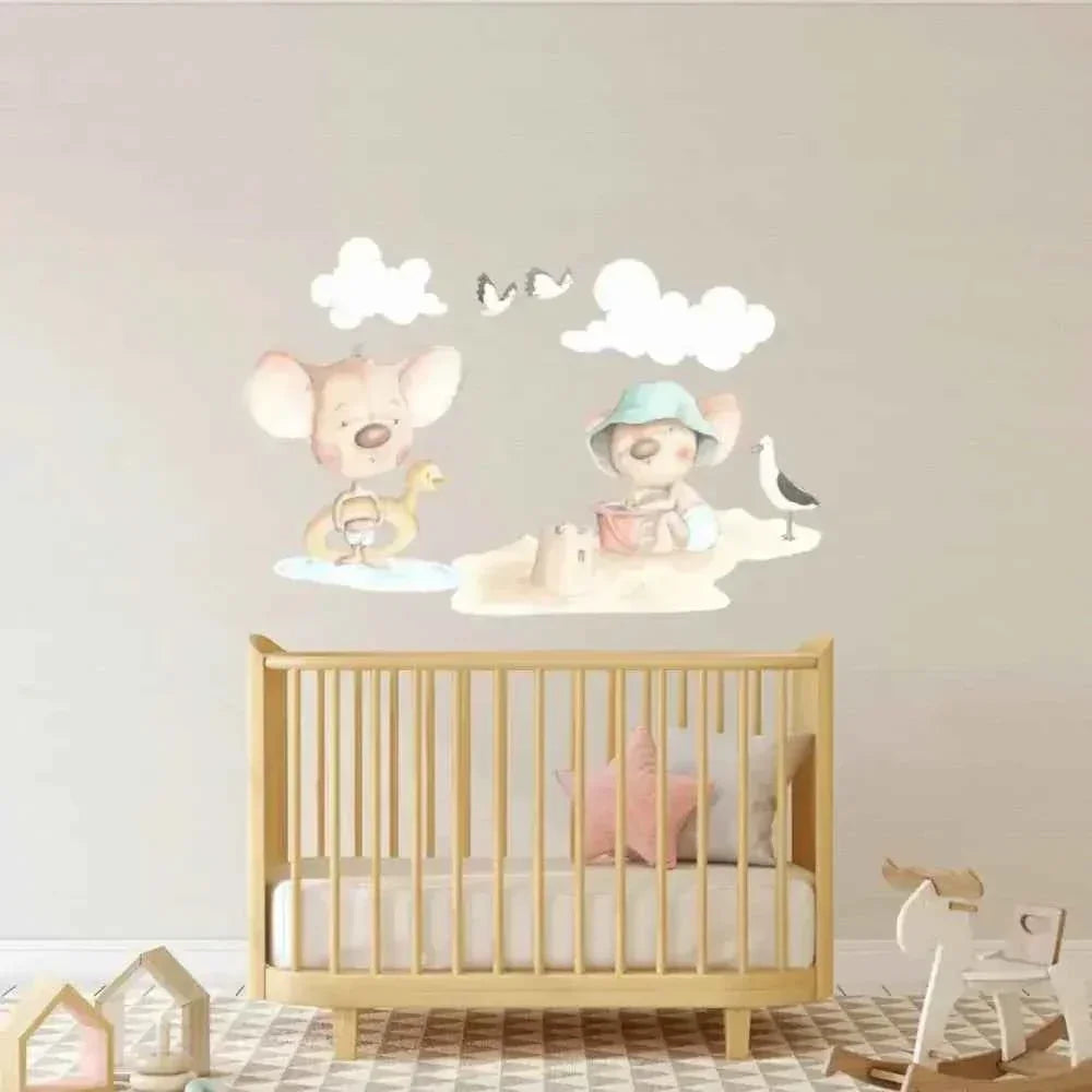 Vinilo Decorativo Infantil JUEGOS EN LA ARENA - Decoración Original para Habitaciones de Niños