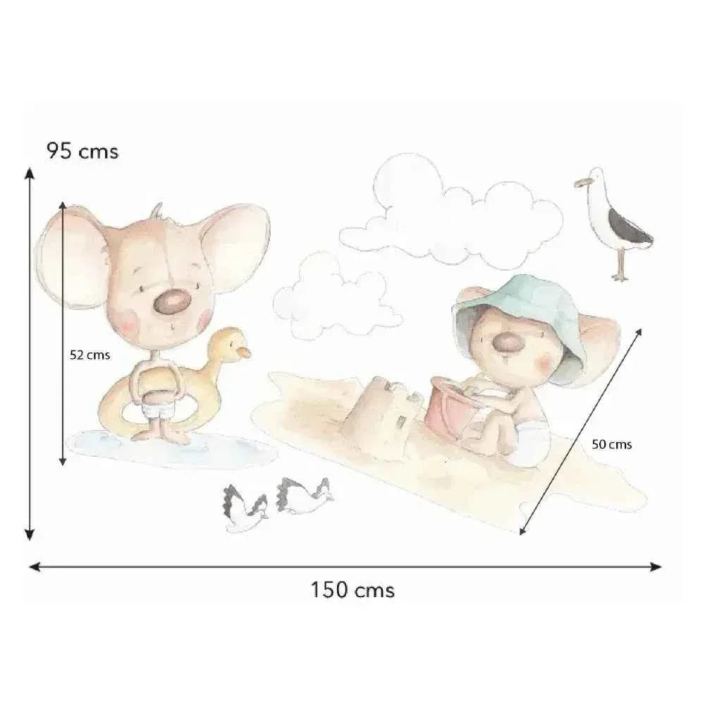 Vinilo Decorativo Infantil JUEGOS EN LA ARENA - Decoración Original para Habitaciones de Niños