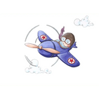 Vinilo Decorativo Infantil Avión NIKKO EL AVIADOR - Adhesivos Infantiles para Sueños de Cigüeña