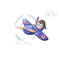 Vinilo Decorativo Infantil Avión NIKKO EL AVIADOR - Vinilos Infantiles para Sueños de Cigüeña