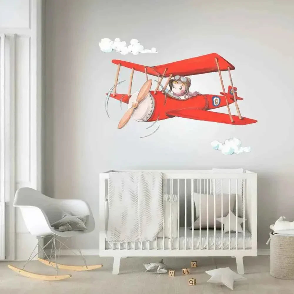 Vinilo Decorativo Infantil PEPO EL AVIADOR - SUEÑOS DE CIGUEÑA