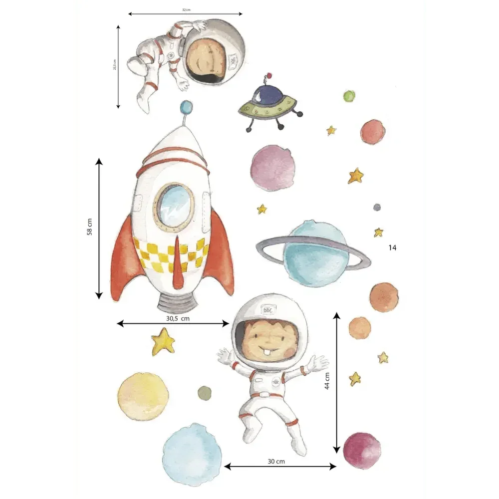 Vinyl Decal Planets for Kids and Astronauts to Decorate Children's Spaces