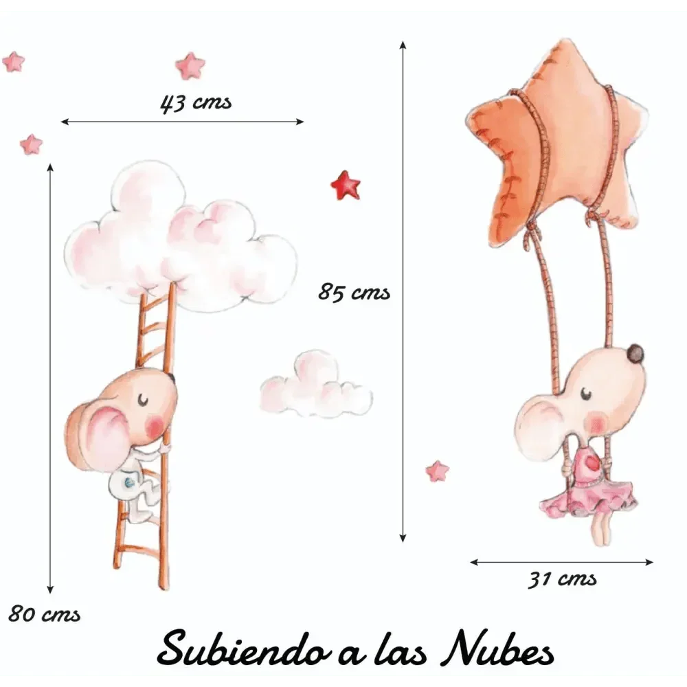 Vinilo Decorativo Infantil Nubes - Vinilos Infantiles para Decorar Habitaciones de Niños