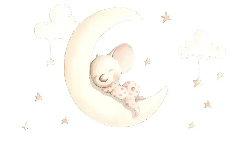 Vinilo Decorativo Infantil SUEÑOS EN LA LUNA - SUEÑOS DE CIGUEÑA