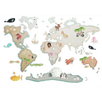 Vinilo Decorativo Infantil World Map L 180x120cm