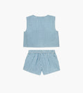 The Tiny Dylan Short Set / Lagoon Gingham   By Hill House Home