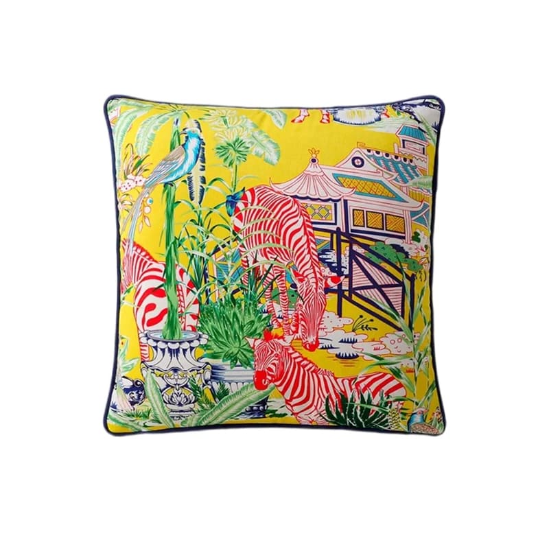 Sumptuous Yellow Safari Zebra Cushion Cover