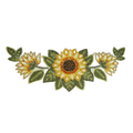 Sunflower and Leaves Beaded Table Runner