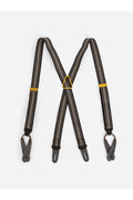 Taiga Takahashi Striped Elastic Suspenders — Black