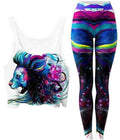 Lion Color Crop Top and Leggings Combo