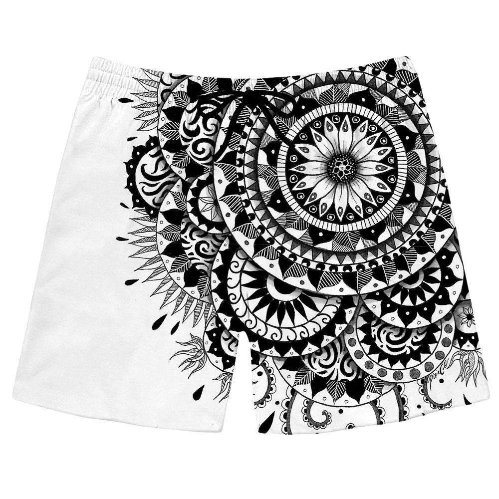Muster Schwarz Swim Trunks