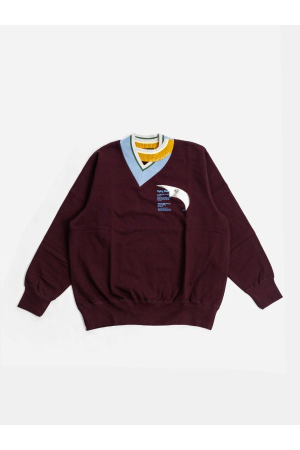Kolor Cut Sew 07 Sweater — Burgundy
