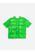Moncler Quilted Down Jacket Print T-Shirt — Green