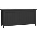 Storage Chest  Bench w/ 2 Safety Hinges & Cut-out Handles for Living Room, Entryway, Black