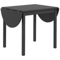 Solid Wood Drop Leaf Table for Small Spaces, Black