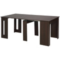 Foldable Extendable Dining Table, Kitchen Table for Small Spaces, Seats up to 6 People, Dark Brown