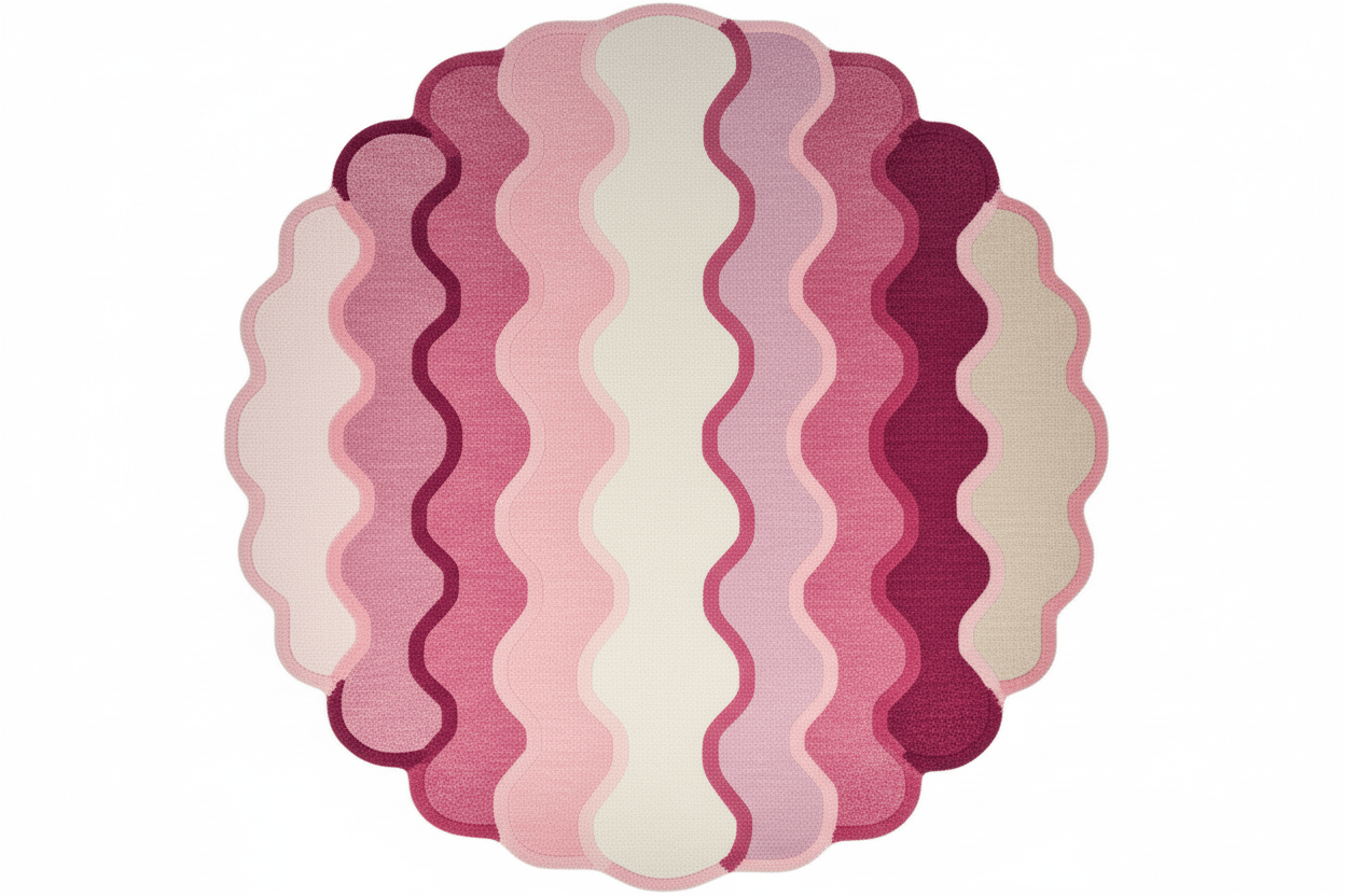 Taj Rainbow Hand Tufted Round Rug - Pink 9' x 9'