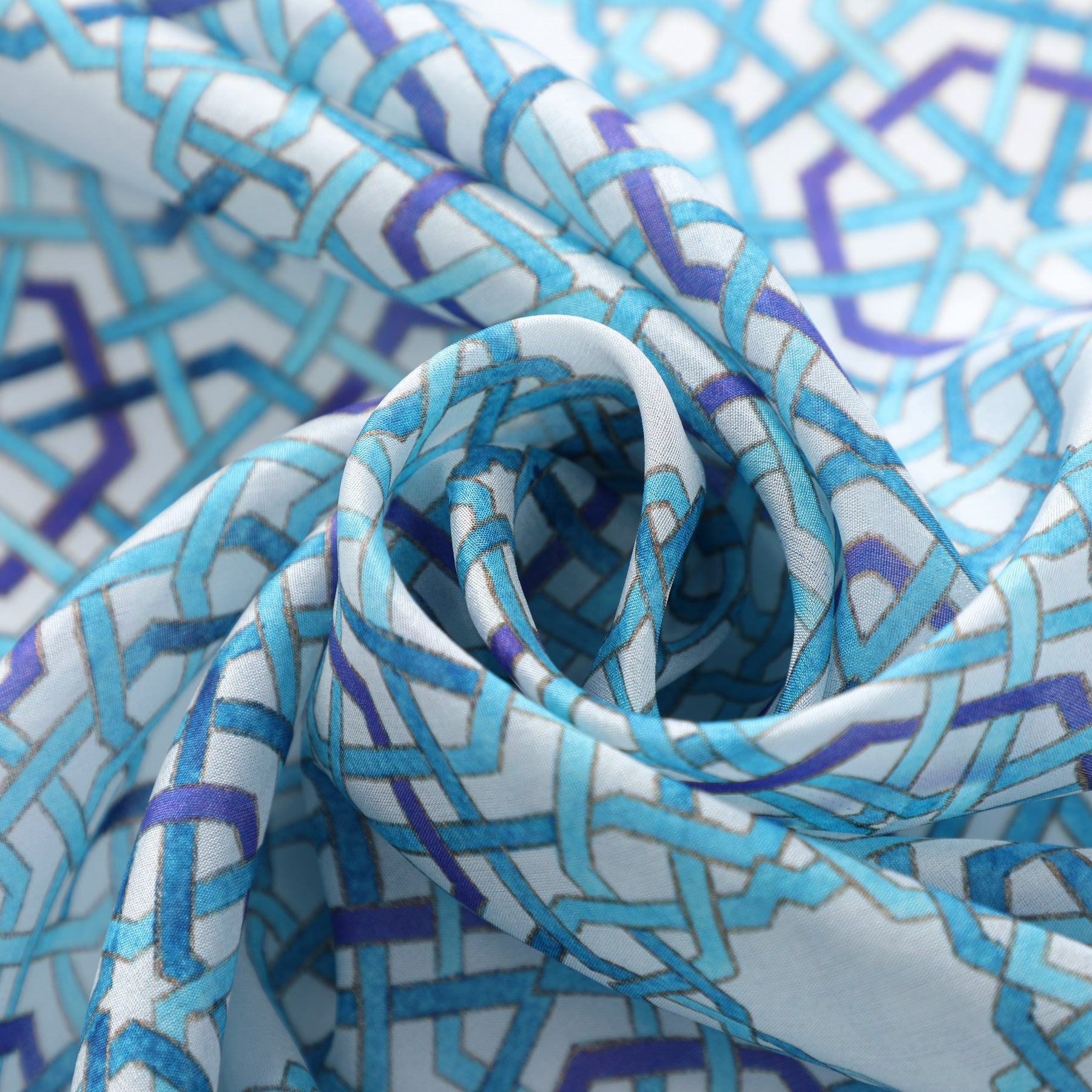 Islamic Motifs Silk Scarf Hijaz V1