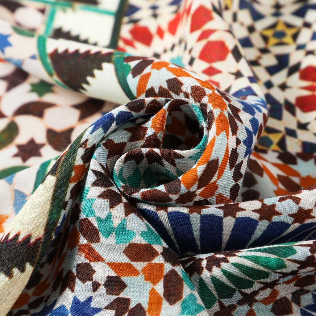 Moroccan Tiles Inspired Multicolor Scarf Dajla