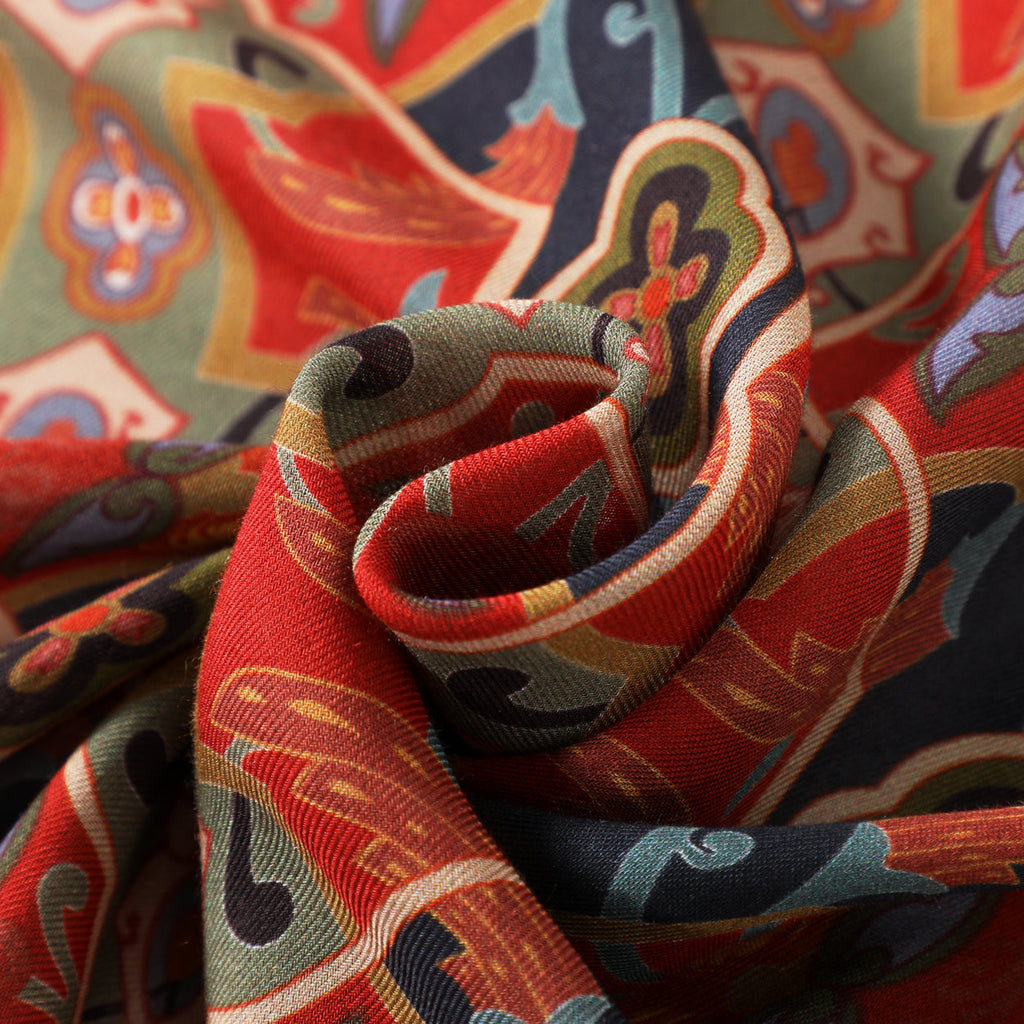 Blue and Red Modal Scarf – Inspired by Turkish Art Rania