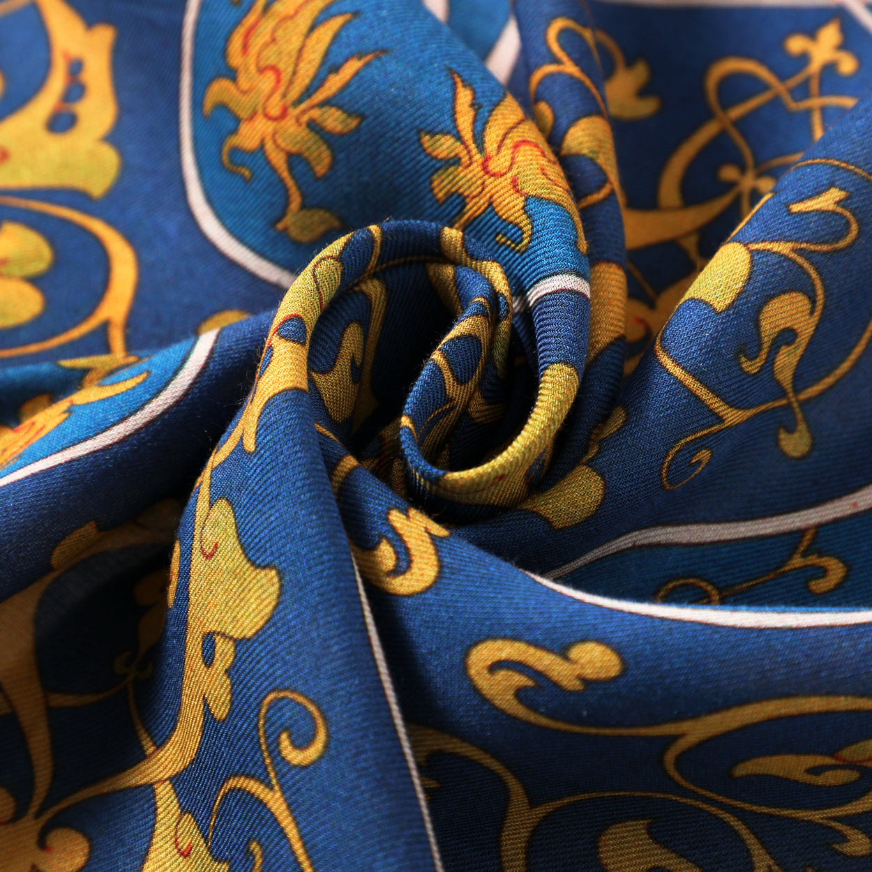 Elegant Blue and Green Scarf with Arabesque Motifs Amiri