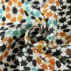Green & Orange Islamic Art-Inspired Scarf Sabika
