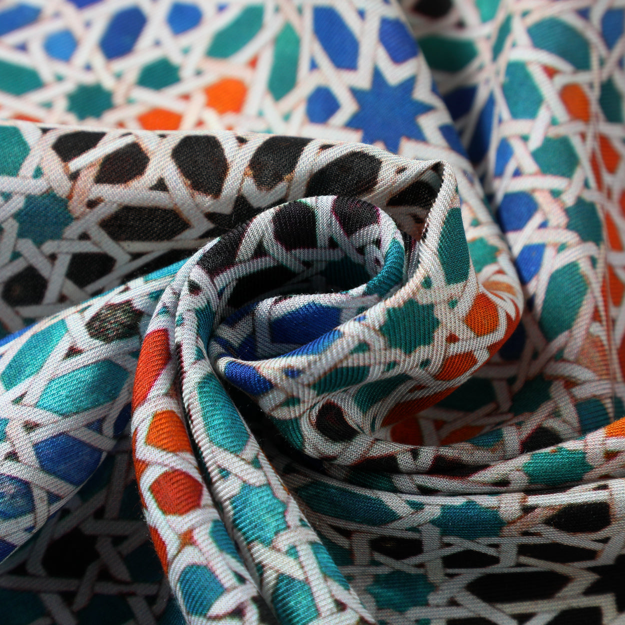 Multicolor Modal Scarf Inspired by Moorish Tiles Madiya