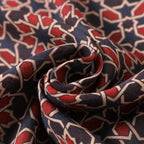 Navy Blue and Red Geometric Scarf - Islamic Art Inspiration Mirath
