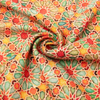Wool & Silk Islamic Art Inspired Orange Scarf