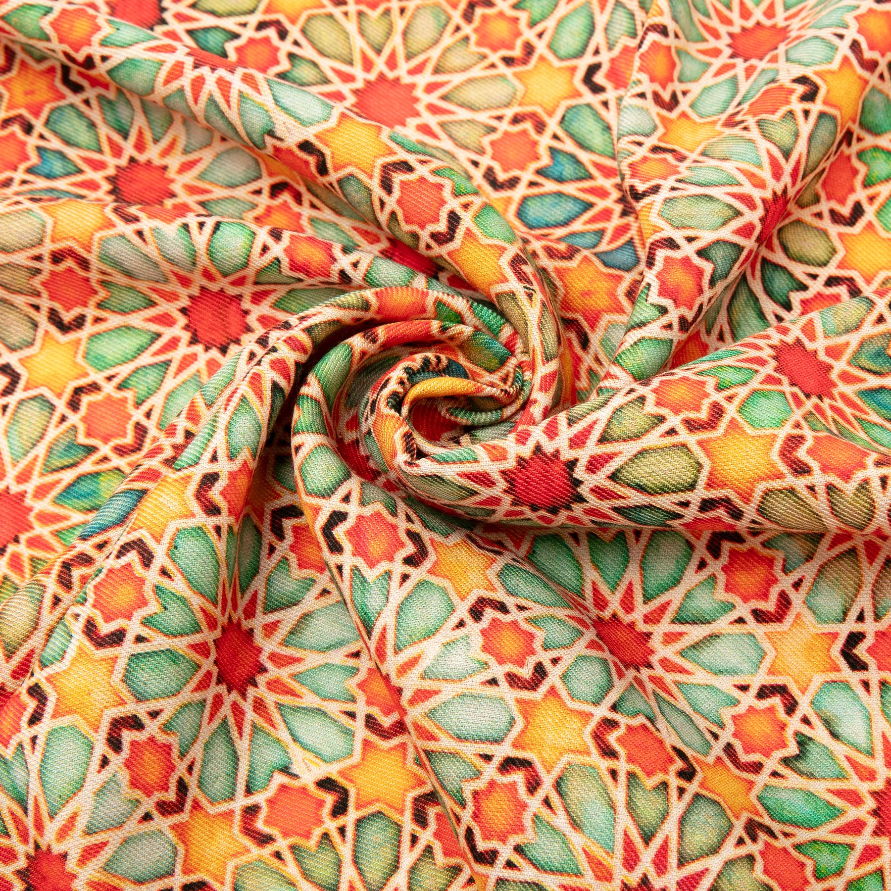 Wool & Silk Islamic Art Inspired Orange Scarf