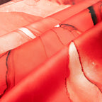 Red Silk Scarf Square Fluid Art