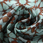Islamic Pattern Tiles Silk Scarf Muqarnas V1