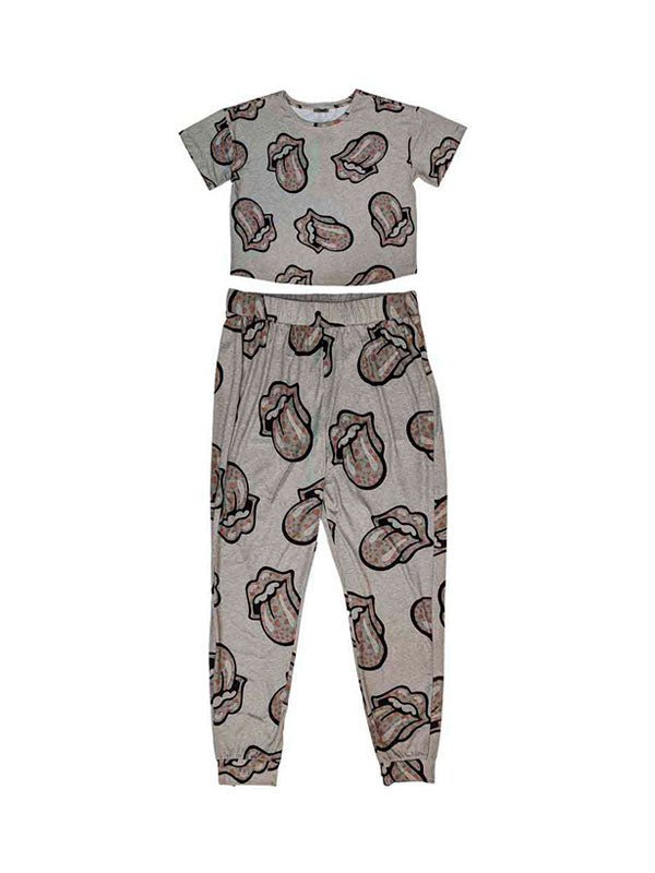 The Rolling Stones - Pijama "Heart Tongue" Mujer