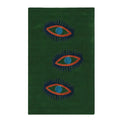 Three Evil Eyes Green Hand Tufted Wool Rug