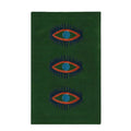 Three Evil Eyes Green Hand Tufted Wool Rug - Classic