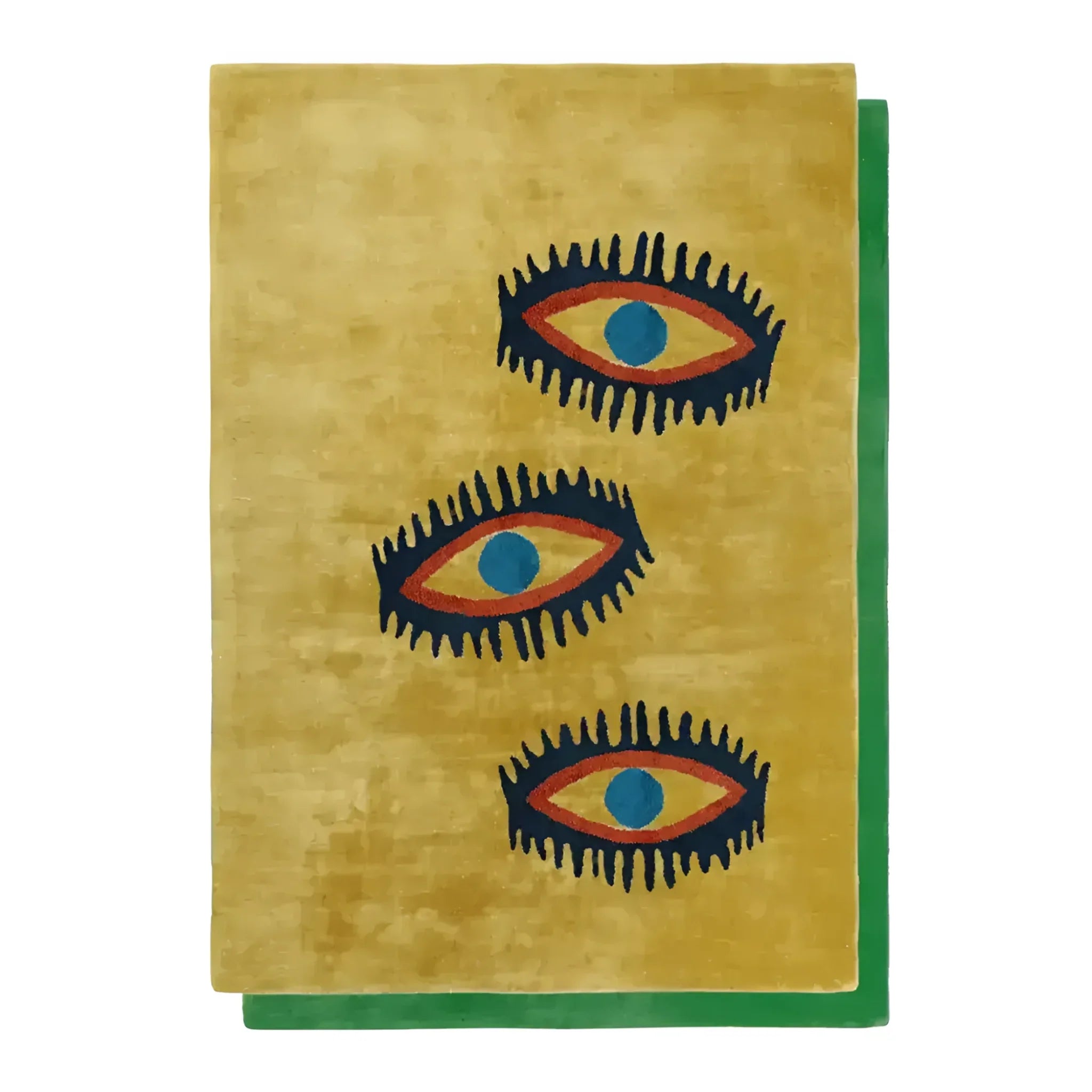 Three Evil Eyes Viscose Hand Tufted Wool Rug