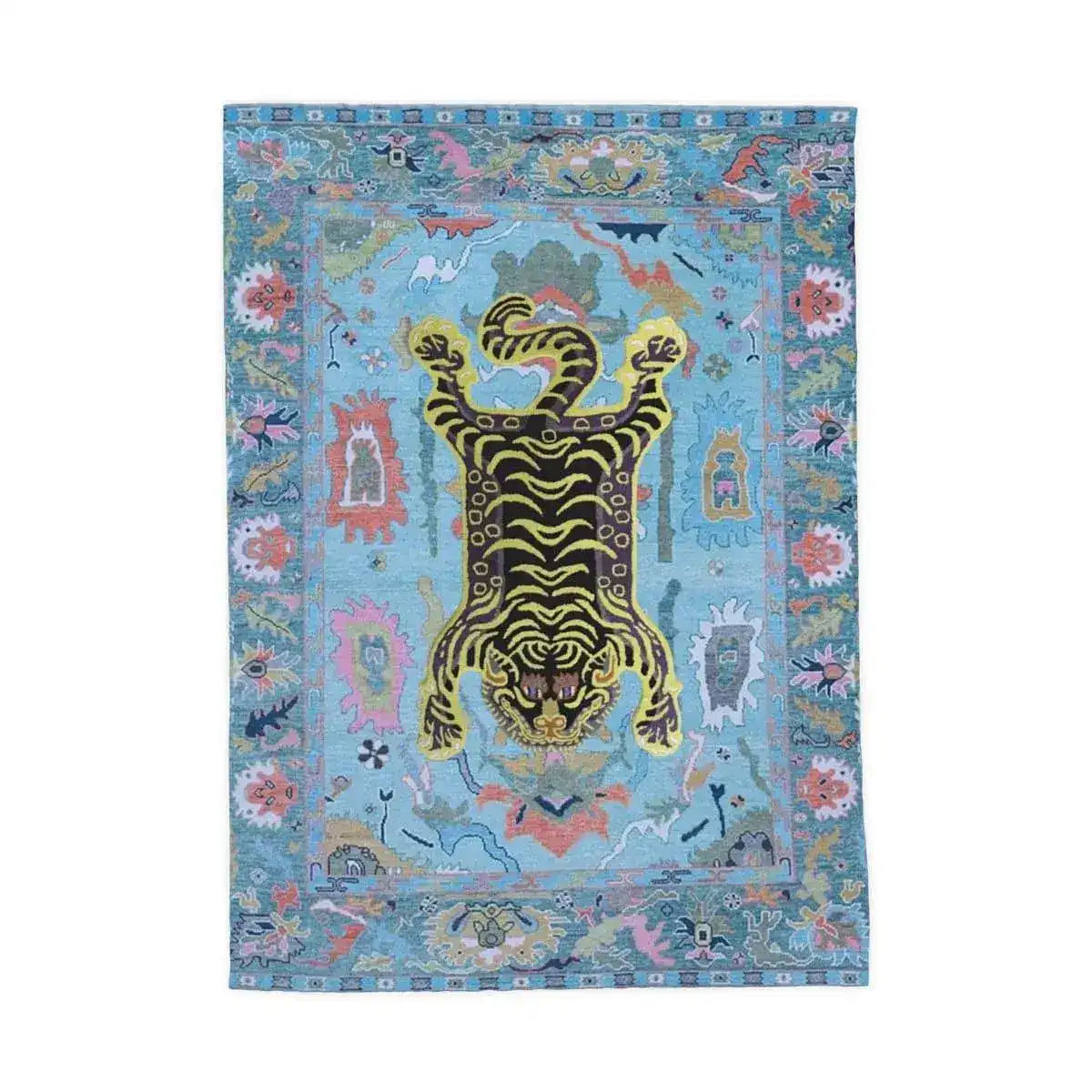 Tibetan Tiger Blue Printed Tea Towel
